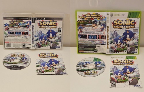 LOT OF 2! Sonic Generations CIB Microsoft Xbox 360 Sony PS3 2011 Complete Manual - Picture 1 of 20
