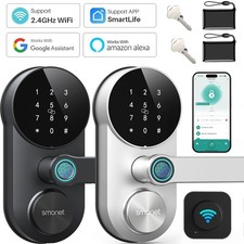WiFi Smart Door Lock with Handle Fingerprint Keyless Entry Digital Keypad Lock