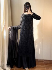 Attractive Reception Wear Soft Net Kurta Palazzo With Dupatta For Women