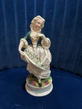 19th c Antique French Porcelain Figure Old Paris Statue 8” Courting Lady
