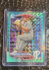 2025 Bowman Draft - Chrome Gage Wood #BDC-4 Aqua Geometric Refractor /125 (RC)