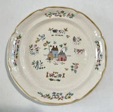 International China Heartland Stoneware Dinner Plate 10 7/8" Farm House Scene