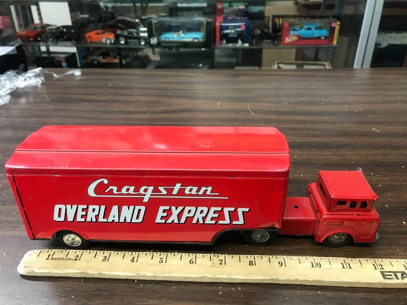 cragstan overland express tin litho friction semi