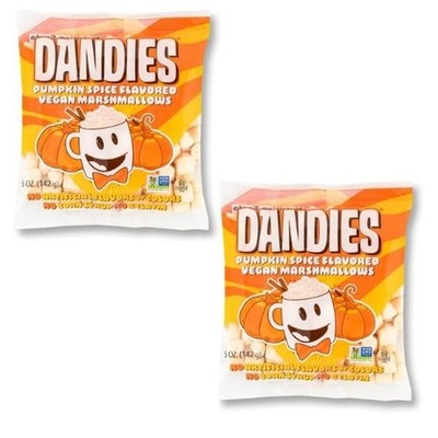 Dandies Pumpkin Flavored Vegan Marshmallows 5 oz Bags Set Of 2 BB 08/01/2026