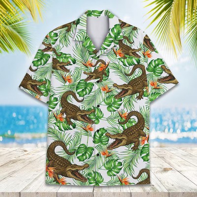 Alligator Hawaiian Shirt Mens Womens