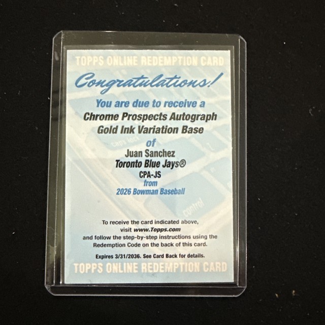 Juan Sanchez Chrome Prospects Auto Gold Ink Variation /15