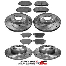 PER TOYOTA PRIUS IMPORTAZIONE S MK4 DISCHI E PASTIGLIE FRENO ANTERIORI E POSTERIORI FORATI E SCANALATI