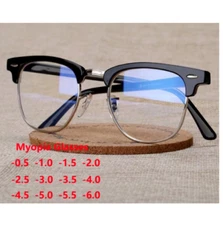 Half Frame Square Myopia Nearsighted Glasses For Men Women Classic Glasses New