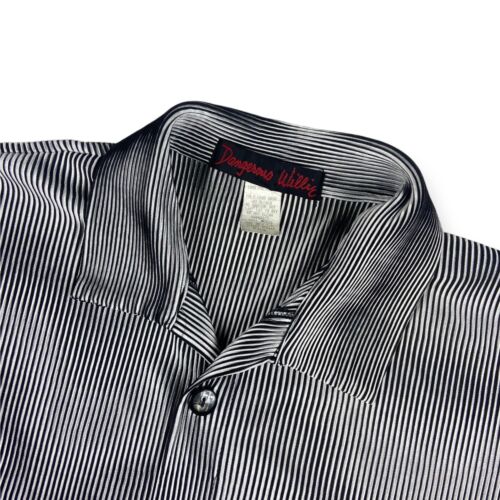 Camisa Discoteca Dangerous Willie Para Hombre De Colección Negra Blanca Acanalada Manga Corta M - Imagen 3 de 7