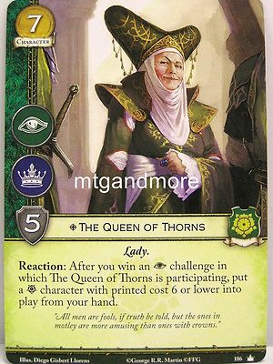 A Game of Thrones 2.0 LCG - 1x The Queen of Thorns #186 - Base Set - Second Edit