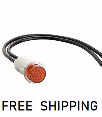 (1x) 250VAC - 1/2'' Amber Neon Panel Mount Indicator - 1/3W - 6'' Leads - 11-2368