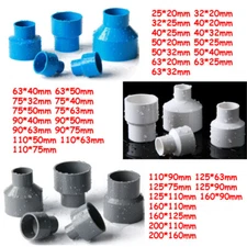 20-200mm PVC Reducing Straight Connector Socket Water Pipe Hose Reducer Coupling