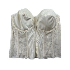 NWT Dominique Apparel Corset Ivory 42DD Bone Colett Lace Strapless Hook  Eye