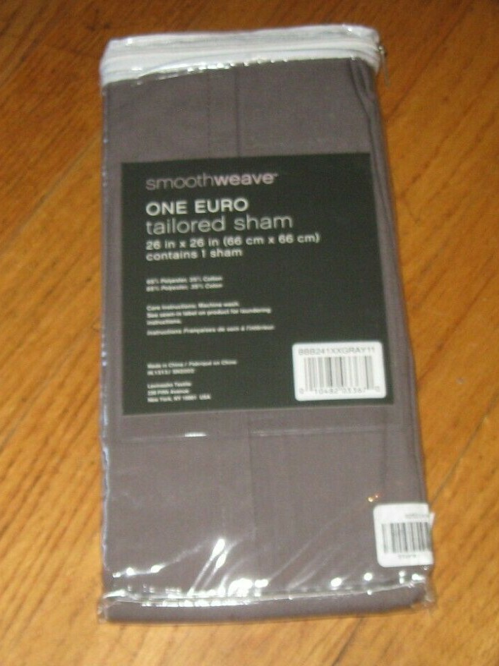 Bed Bath Beyond Smoothweave Tailored European Pillow Sham Gray Euro 26