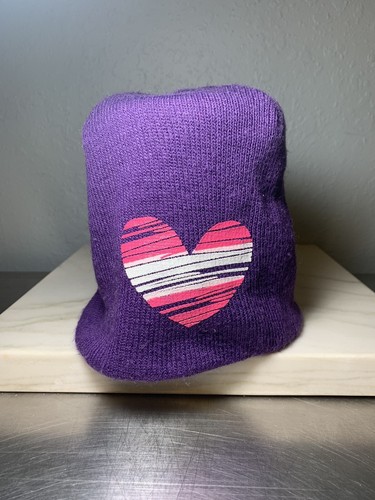 Cappello Berretto Berretto San Valentino Reversibile Cuore Viola Bambina