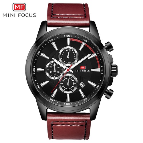 MiniFocus Mens Quartz Watch Fashion Chronograph Calendar Waterproof 2024 - Imagen 2 de 29