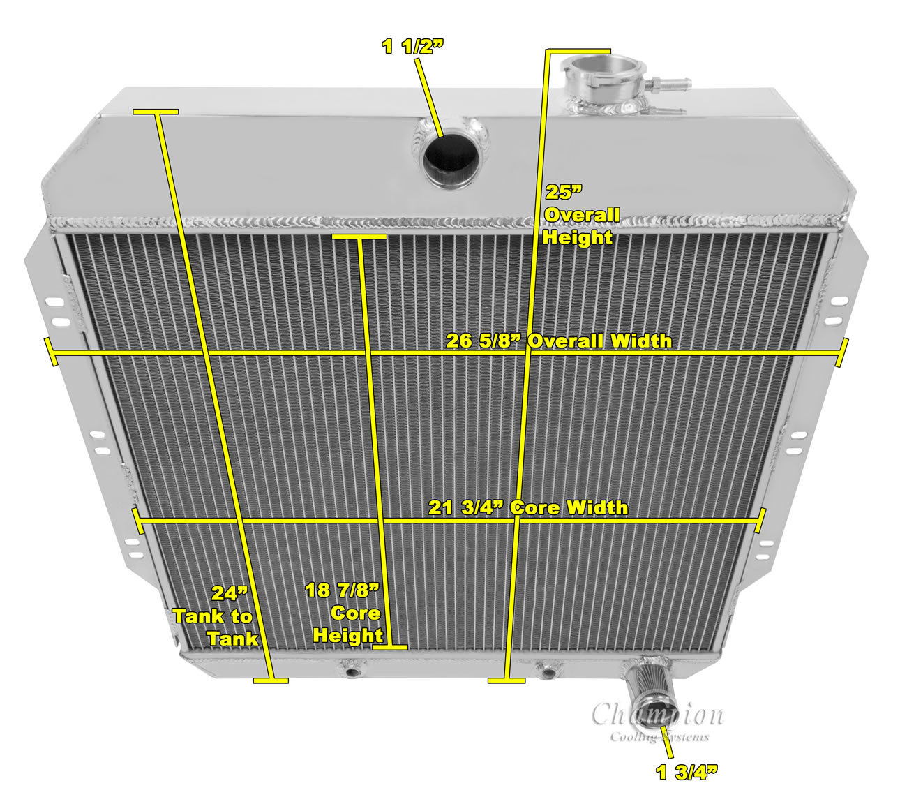 1960 1961 1962 GMC, Chevy Apache Pickup Truck Western 4 Row WR Radiator ...