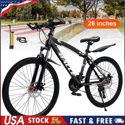 26'' Black 27 speed double disc brake Suspension Fork mountain bike for adult U