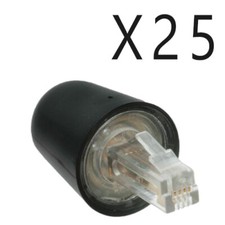 25 Pack Lot Telephone Handset Phone Coil Cord Twist Top Untangle Detangler Black