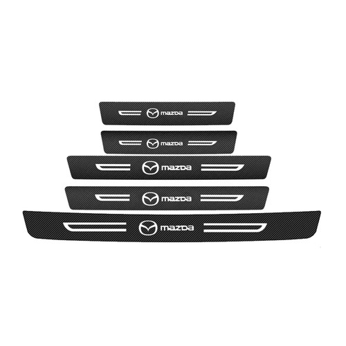 Car Door Sill Sticker Carbon Fiber Threshold Protector For Mazda 3 6 - Imagen 7 de 15