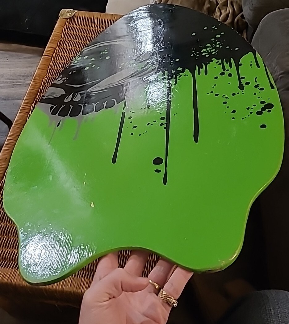 Skim Lizard Skim Board Bright Colorful Green Skull Boogie Board Beach 20"/36"