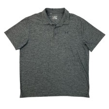Under Armour Shirt Mens 2XL Gray Heather Heatgear Loose Performance Golf Polo