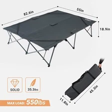 KingCamp 2 Person Queen Size Camping Cot, Folding Portable Double slash prices