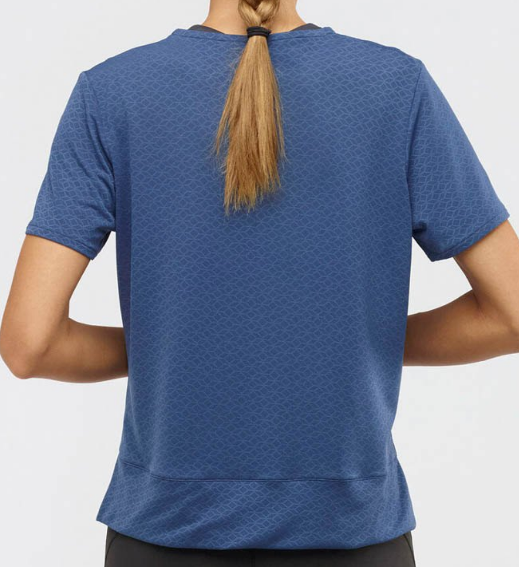 Maglietta da corsa 2020 Salomon Donna Elevate Aero Denim Scuro