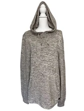 Post Makers Womens L Gray Knit Hoodie Sweater Front Pocket Cabincore Cotton/Acry