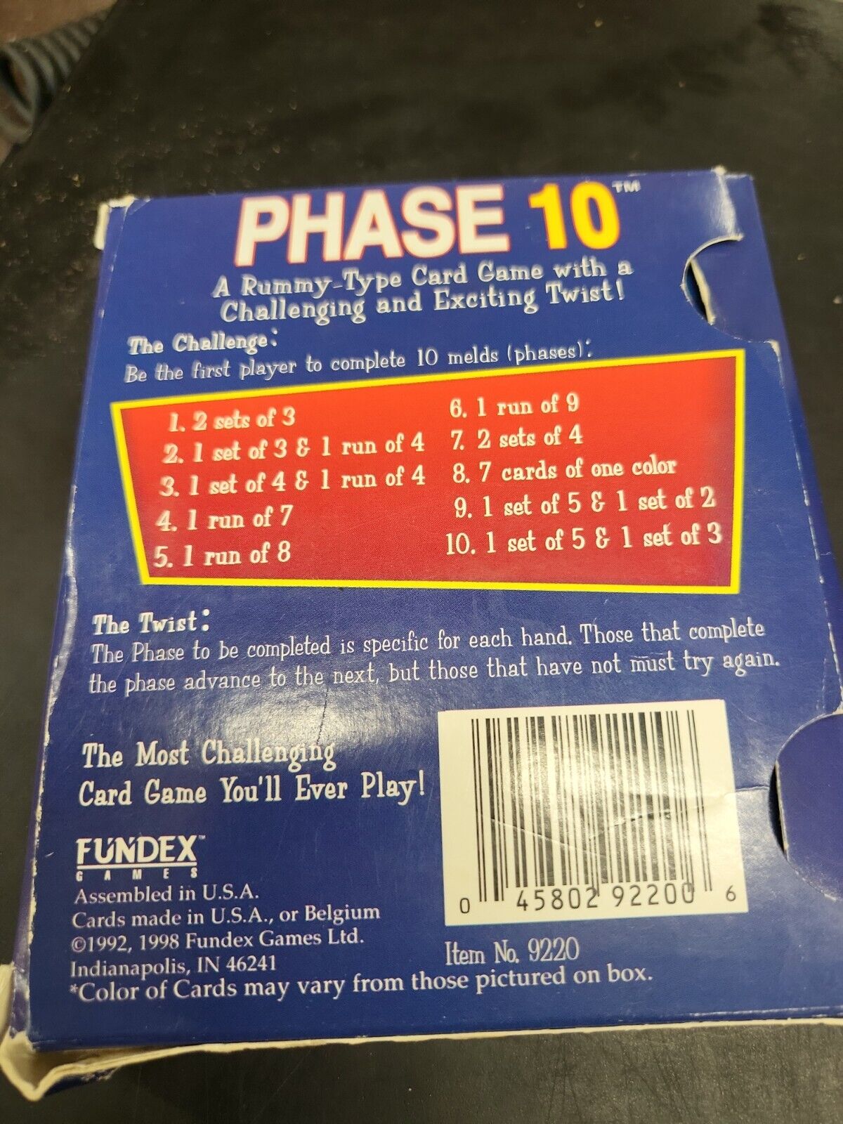 PHASE 10 CARD Game A Rummy Card Game with a Twist Fundex Games Challenging  New $20.26 - PicClick AU