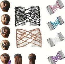 NEW STRETCH IRIDESCENT BEADED HAIR COMBS CREATE MANY UPDOS FREE USA SHIPPING