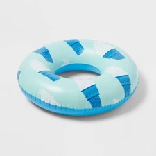 Sun Squad- Inflatable Swim Tube Ice Cream Cone Blue 31"