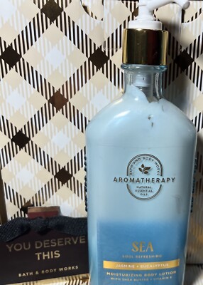Bath & Body Works Aromatherapy Sea Soul Refreshing Jasmine + Eucalyptus Lotion 1