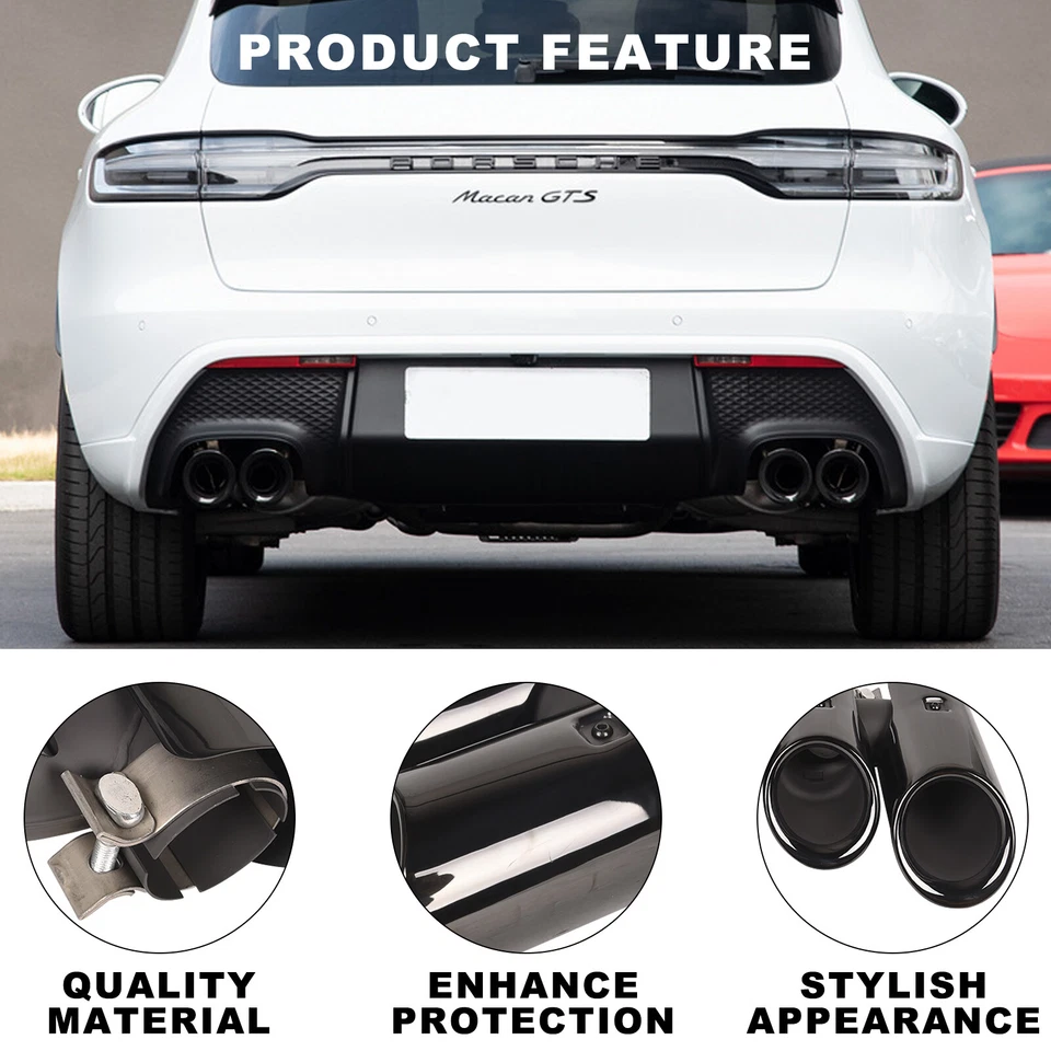 2X Auspuffblenden Endrohre für Porsche Macan 2.0T 2019-2024 - Bild 4 von 4