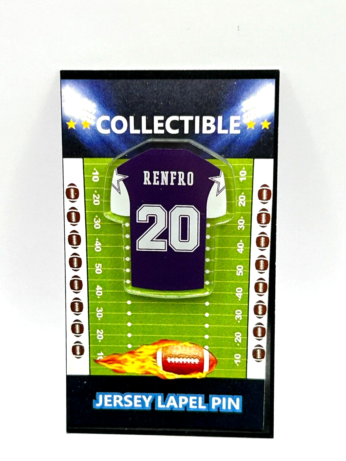 Dallas Cowboys Mel Renfro Vintage Jersey Lapel Pin - Classic BOYZ Collectible