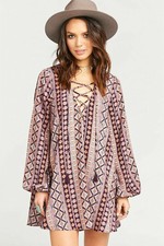 NWT SHOW ME YOUR MUMU Lightning Bird Tunic Mini Dress MF7-896_YM02 MOROCCAN M