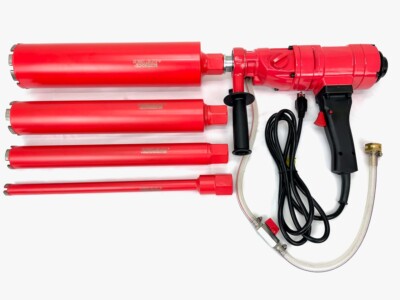 BLUEROCK   TOOLS 4Z1 CONCRETE CORING DRILL 2 SPEED & 1''-4'' Core Bit Set