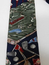 Tabasco Tie Mens 100% Silk Golf Course Theme Made in USA