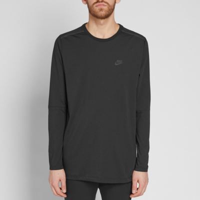 NIKE Bonded Long Sleeve Men's Top MEDIUM (Black) 886168-010