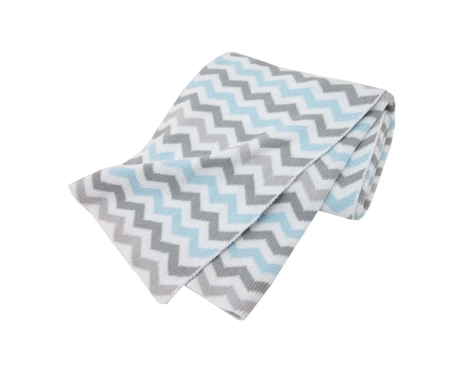 TL Care Algodón Suéter Tejido Bebé Manta en Gris Azul o Rosa Punto Bebé Idea de Regalo Foto 4 de 4