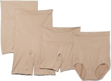 Yummie Heather Thomson Small Medium Nude Almond 4 pack Seamless Shaping Bottoms