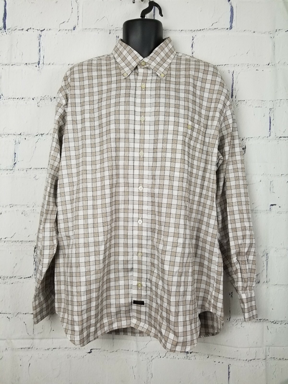 Robert Talbott men Button Down Shirt size XL Brow… - image 1