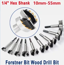Forstner Bit Hinge Hole Boring Cutter Wood Drill Bit 1/4" Hex Shank Woodworking