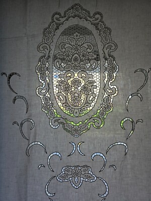 Bellora Pure Linen Curtain with Hand Carved Embroidery 210x300cm White