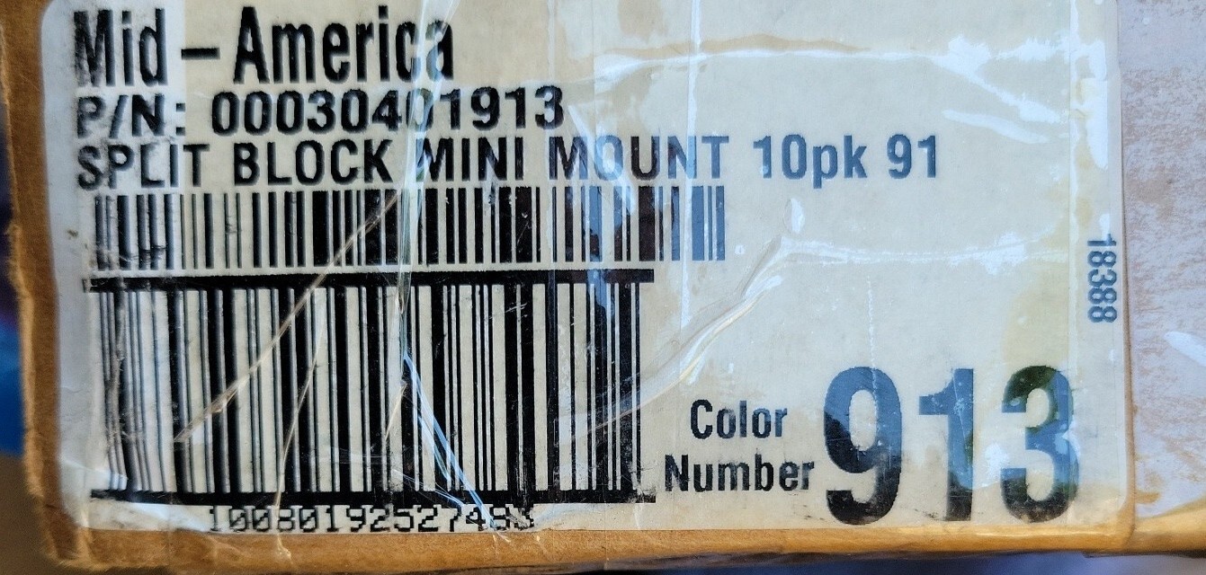 10 Pack - Indigo Vinyl Split Block Mini Mount, 5x6.75 OD, 3.25x5 ID ...