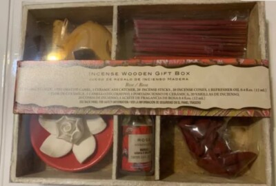 NEW FLORA CLASSIQUE INCENSE WOODEN GIFT BOX ROSE/ROSA, New With Box