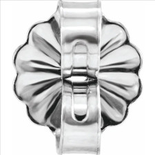 PAIR 6mm Medium Weight Friction 14k PALLADIUM White Gold Earring Push Backs Nuts