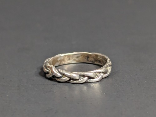 Vintage Sterling Silber geflochtener Ring Größe 5 signiert Ster C - Bild 3 von 21