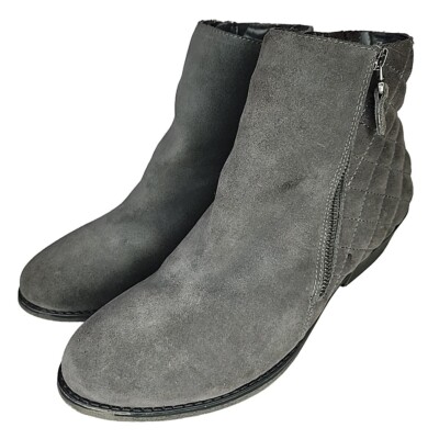 White Mountain Women's Water Resistant Gray Zip Up Suede Jodi