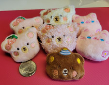 7 Pieces Cute Cartoon Plush Bear Brooch Cat Girl Clothes Badge Pins Backpacks A